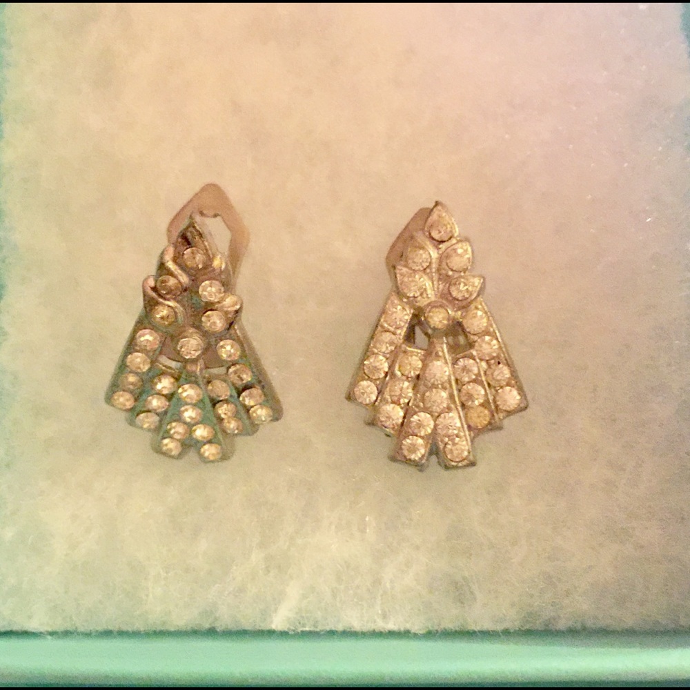 Vintage rhinestone shoe clips